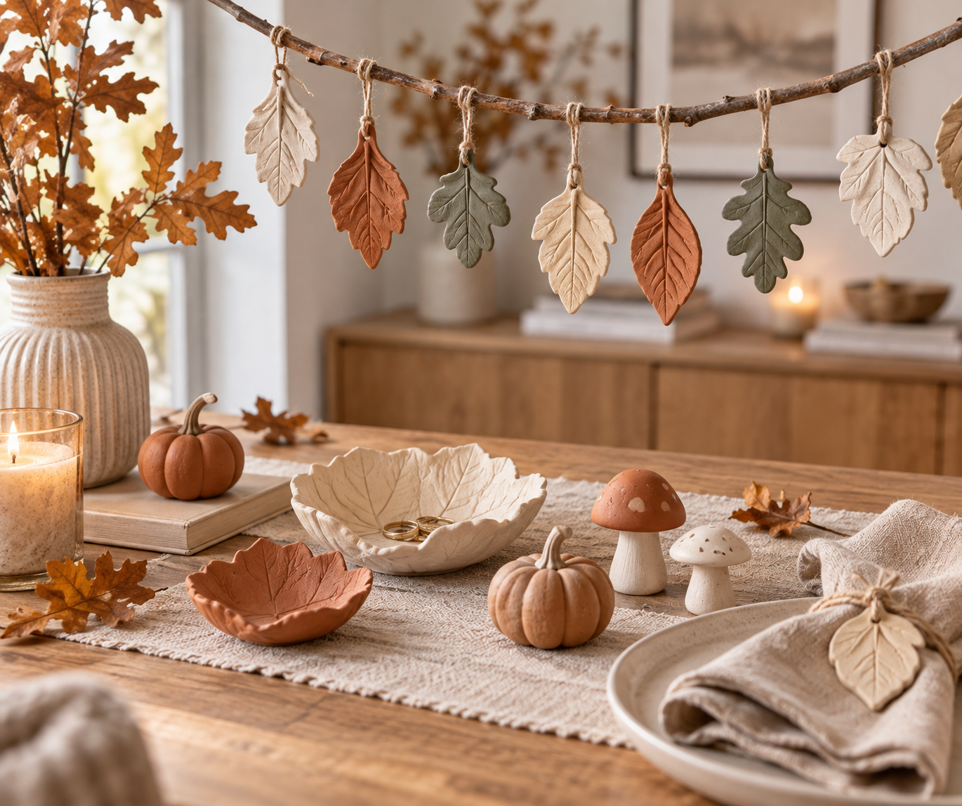5 einfache Herbst-DIYs aus lufttrocknender Modelliermasse
